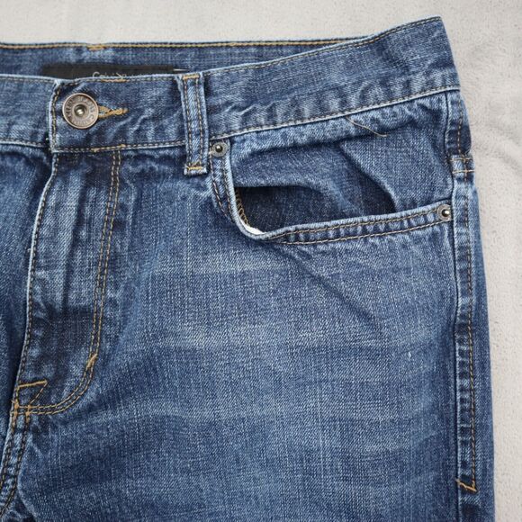 Calvin Klein Pants Womens 32 Blue Bootcut Mid Rise Denim Button Pocket Jeans - Picture 12 of 16